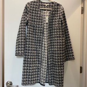 BNWT long black and white suit jacket